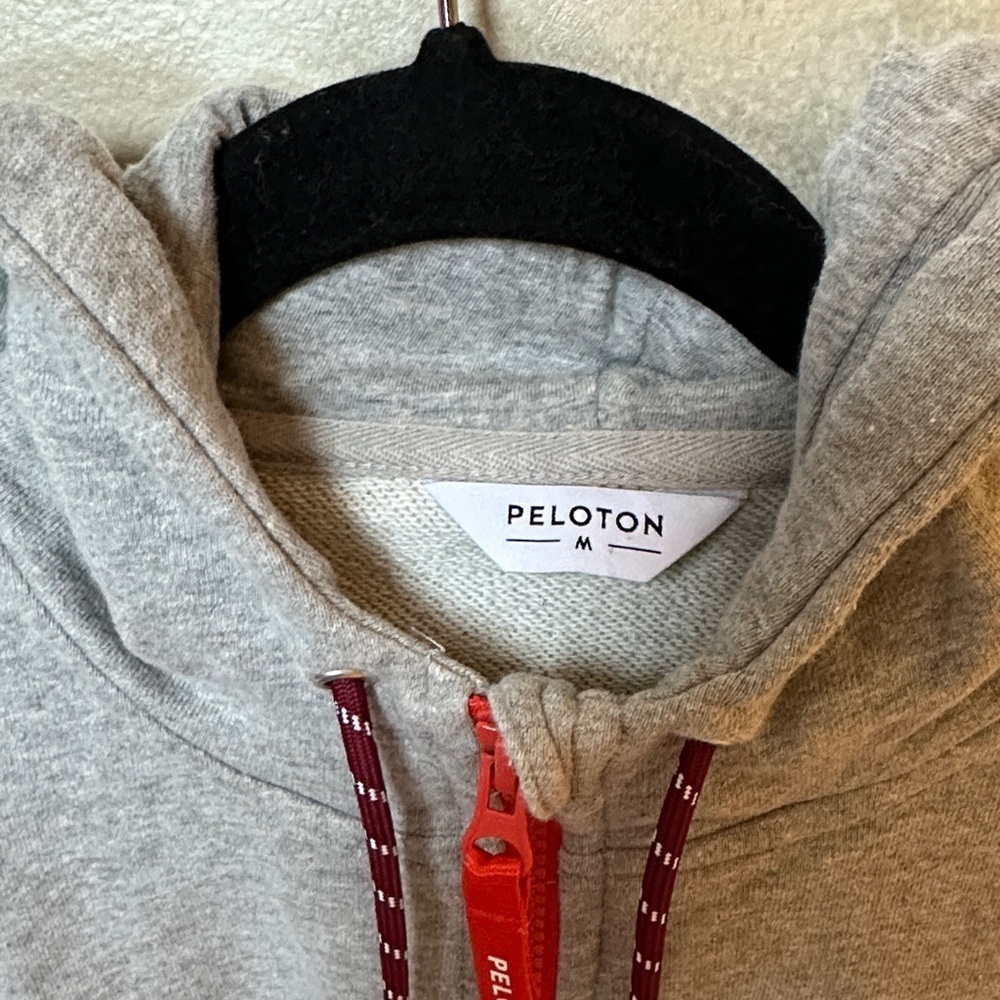 Peloton Gray Hoodie with half zip size medium - Picture 2 of 7